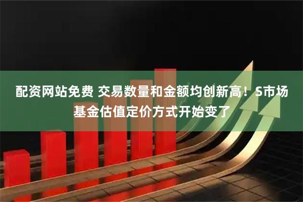 配资网站免费 交易数量和金额均创新高！S市场基金估值定价方式开始变了